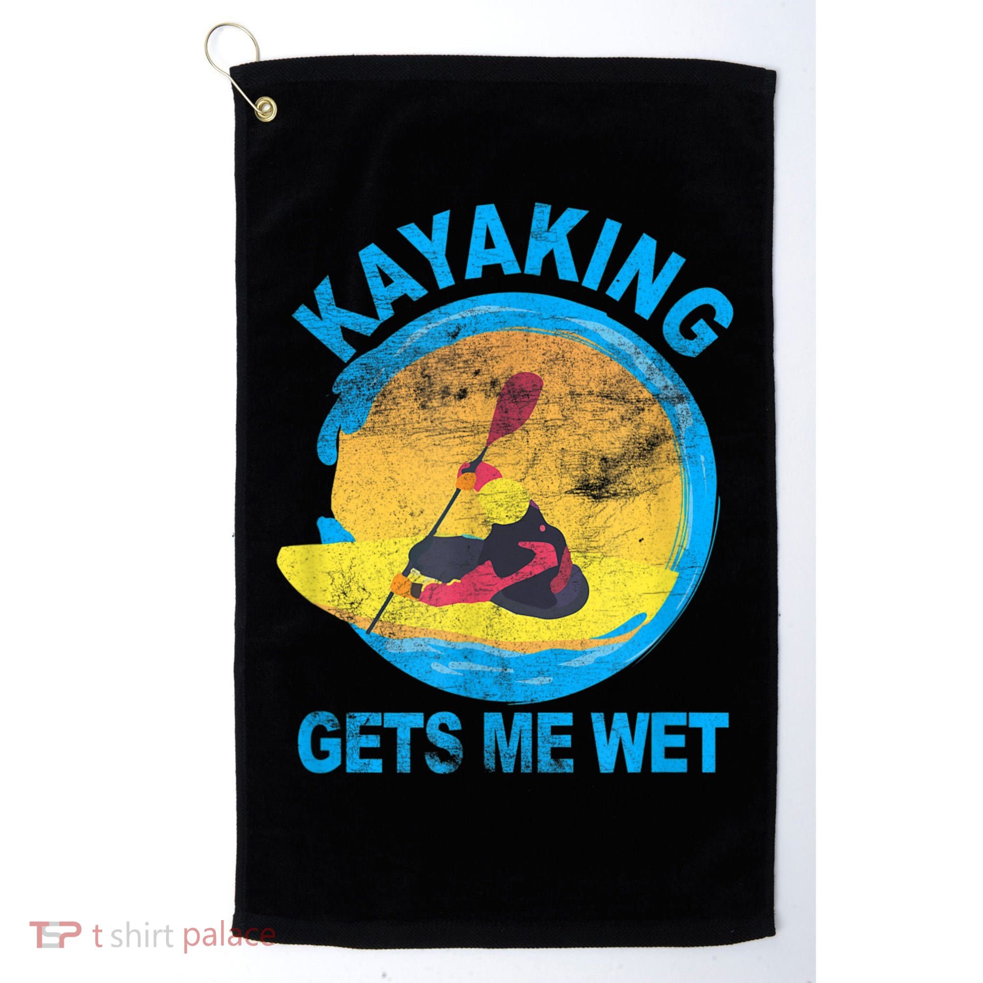 Kayaking Gets Me Wet Halloween Funny Golf Towel
