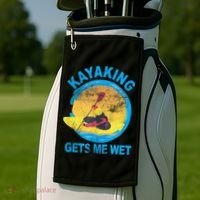Kayaking Gets Me Wet Halloween Funny Golf Towel thumb 2