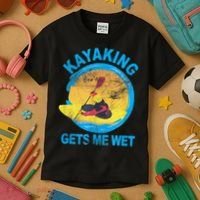 Kayaking Gets Me Wet Halloween Funny Kids T-Shirt thumb 3