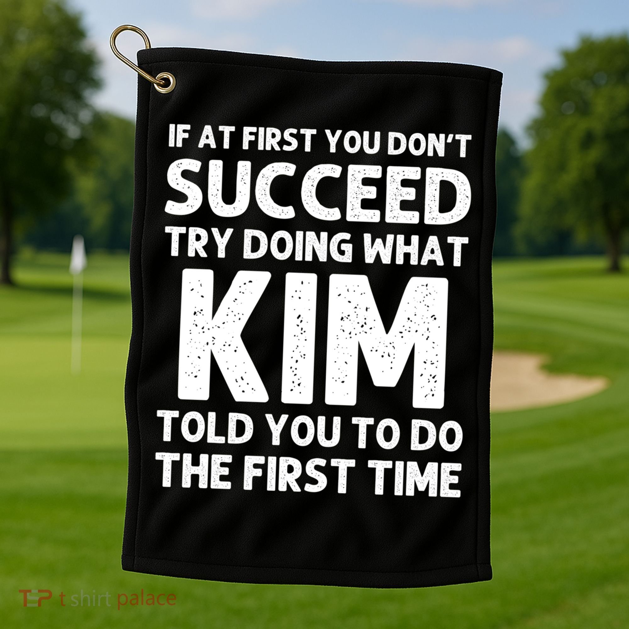 Kim Gift Name Personalized Birthday Funny Christmas Joke Gift Golf Towel