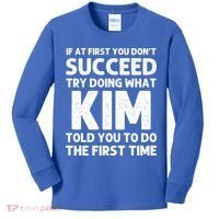 Kim Gift Name Personalized Birthday Funny Christmas Joke Gift Kids Long Sleeve Shirt thumb 0