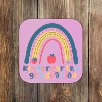 Kindergarten Graduation Rainbow Cute Coaster thumb 0