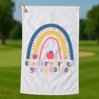 Kindergarten Graduation Rainbow Cute Golf Towel thumb 1