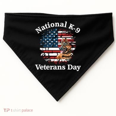 K9 Ger Shepherd Military Working Dog Veterans Day Gift USA-Made Doggie Bandana
