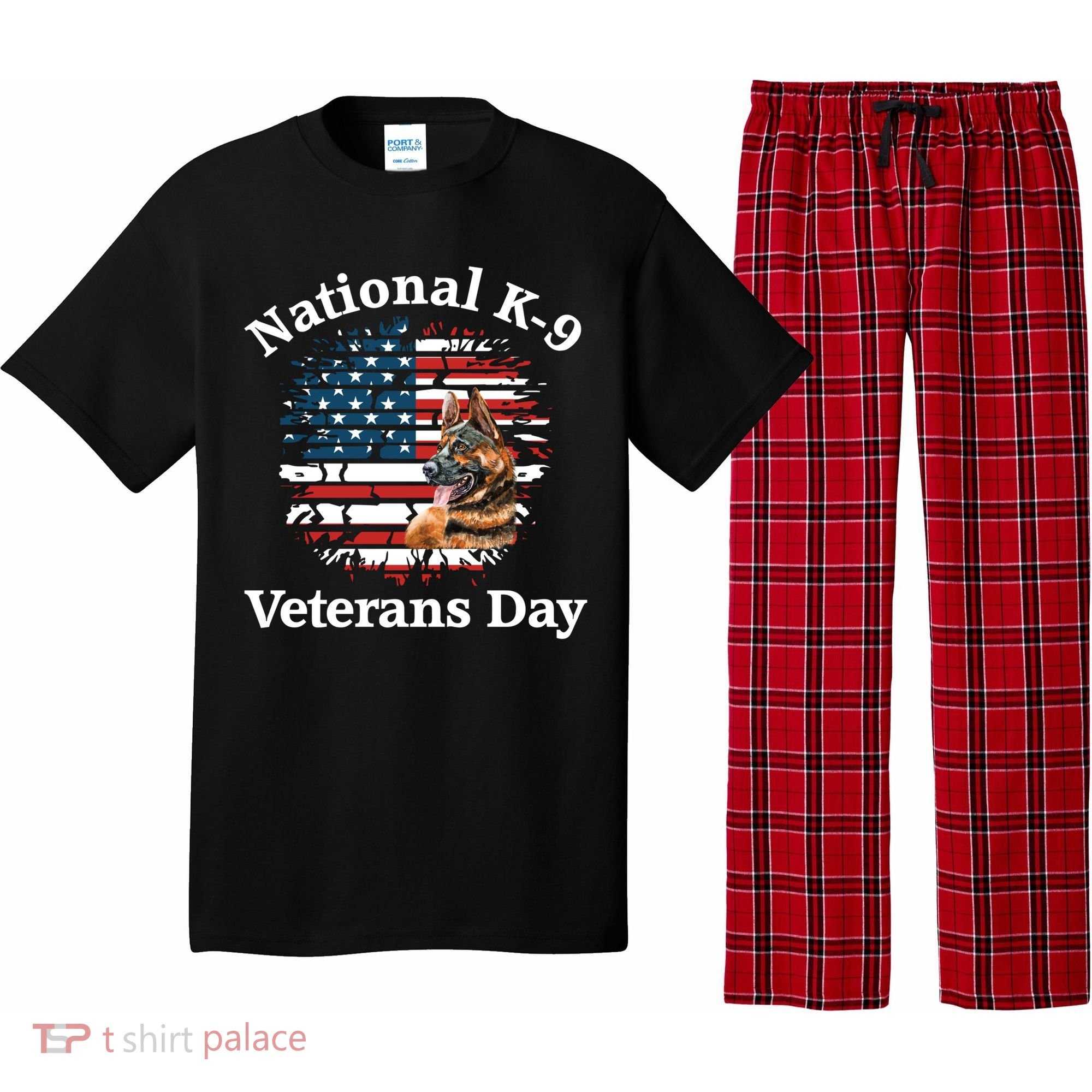 K9 Ger Shepherd Military Working Dog Veterans Day Gift Pajama Set