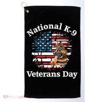 K9 Ger Shepherd Military Working Dog Veterans Day Gift Golf Towel thumb 0