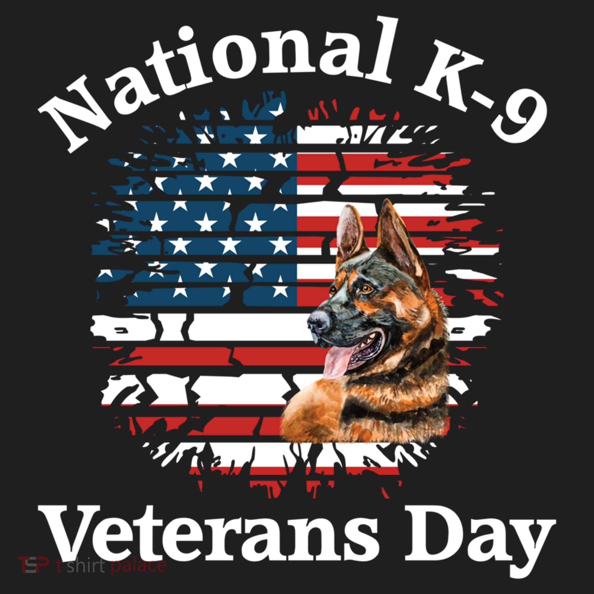 K9 Ger Shepherd Military Working Dog Veterans Day Gift Golf Towel