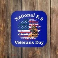 K9 Ger Shepherd Military Working Dog Veterans Day Gift Coaster thumb 0