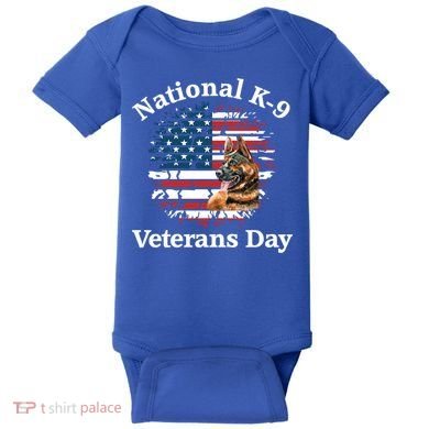 K9 Ger Shepherd Military Working Dog Veterans Day Gift Baby Bodysuit