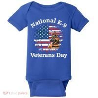 K9 Ger Shepherd Military Working Dog Veterans Day Gift Baby Bodysuit thumb 0