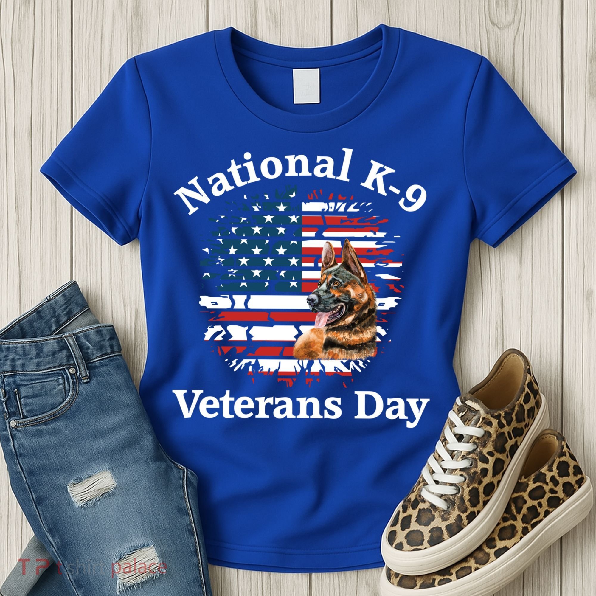 K9 Ger Shepherd Military Working Dog Veterans Day Gift Women's T-Shirt