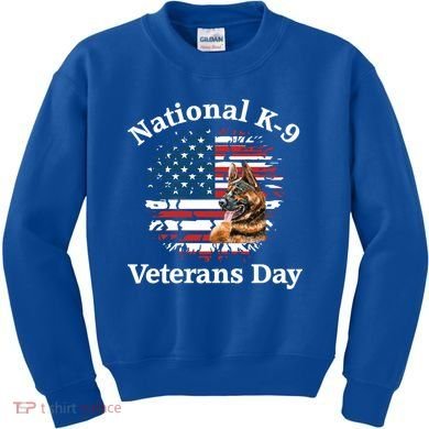 K9 Ger Shepherd Military Working Dog Veterans Day Gift Kids Sweatshirt