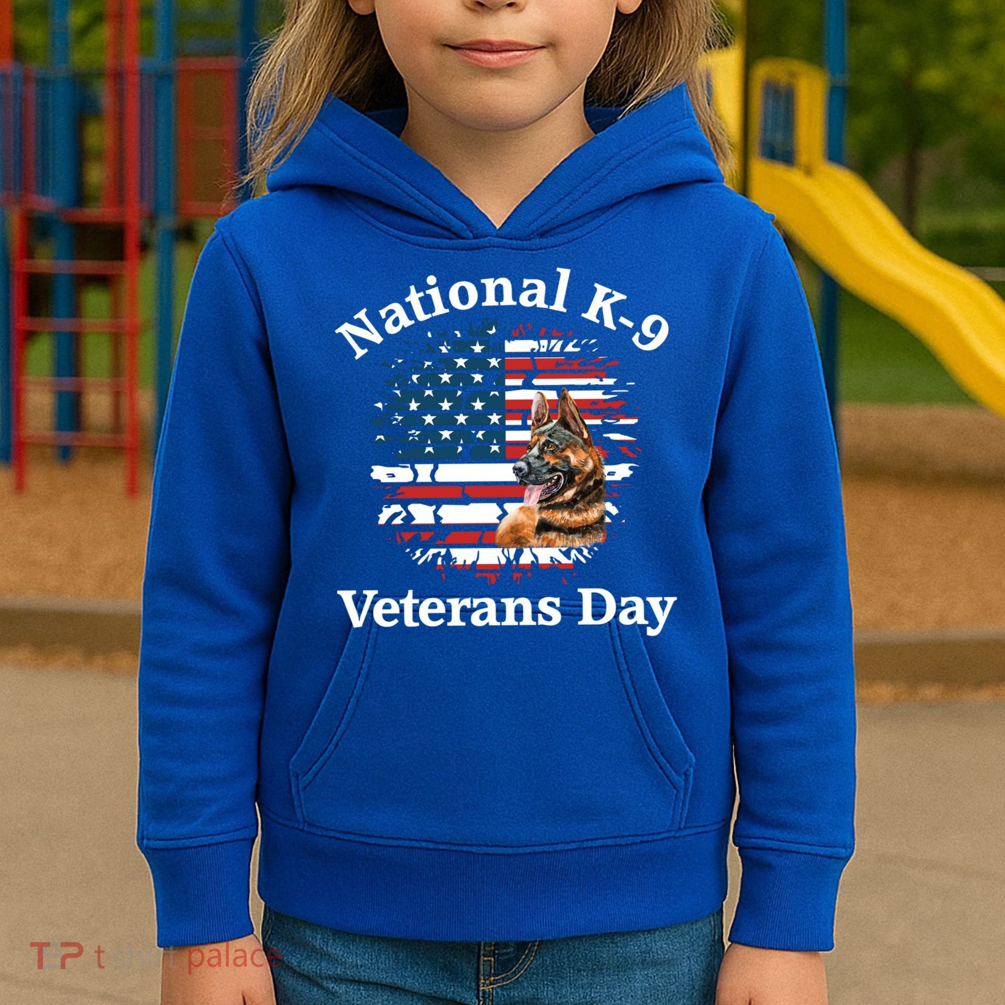 K9 Ger Shepherd Military Working Dog Veterans Day Gift Kids Hoodie