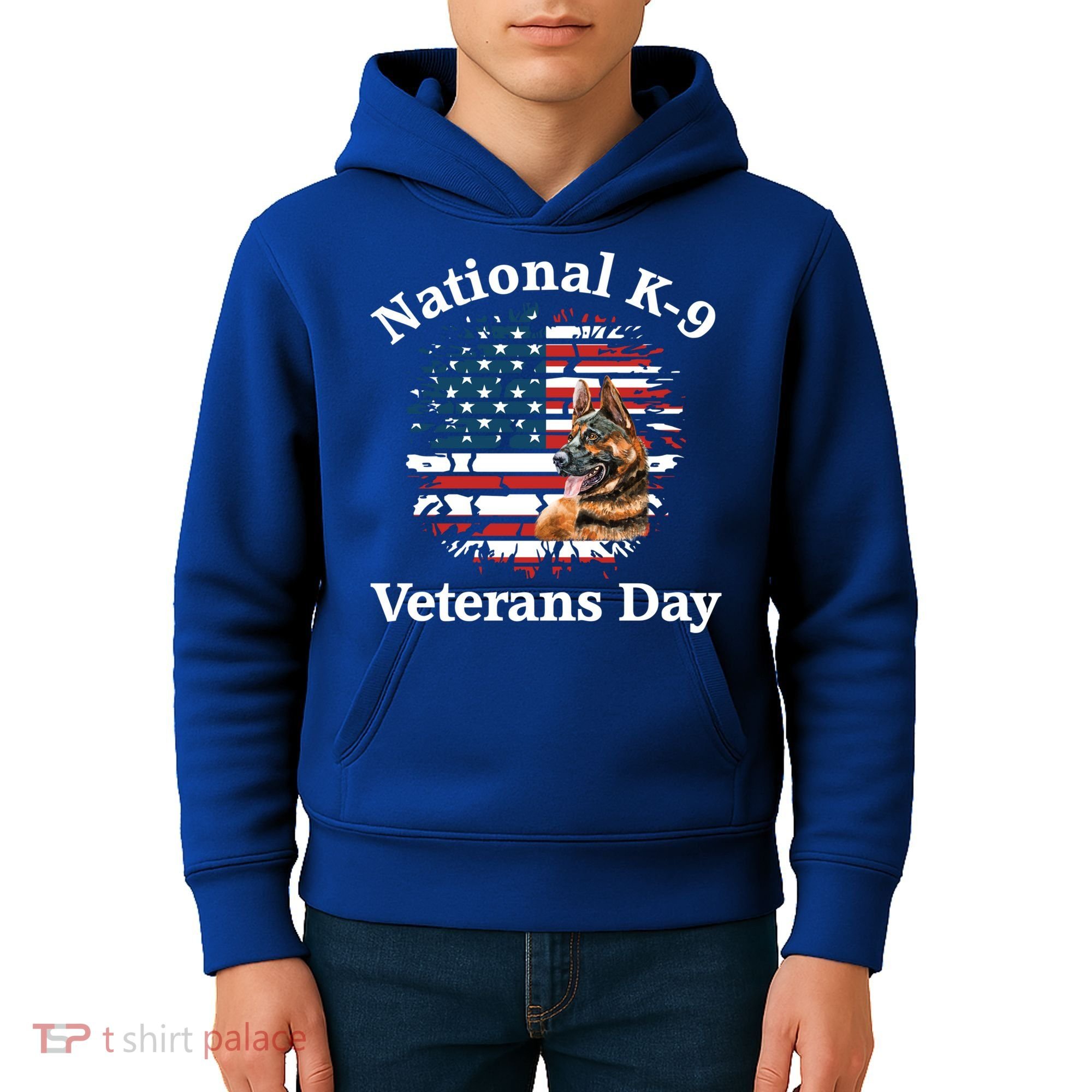 K9 Ger Shepherd Military Working Dog Veterans Day Gift Kids Hoodie