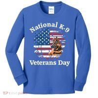 K9 Ger Shepherd Military Working Dog Veterans Day Gift Kids Long Sleeve Shirt thumb 0