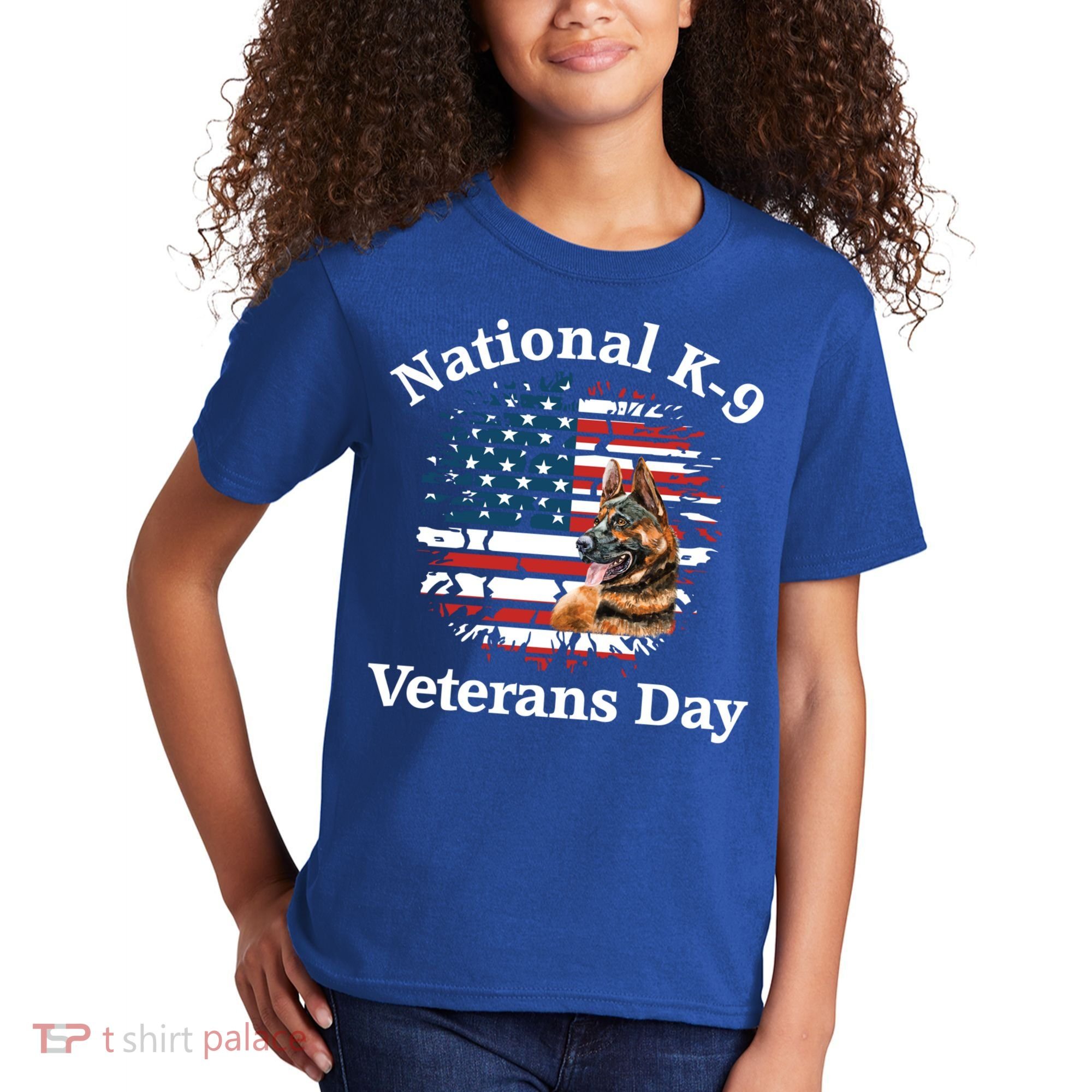 K9 Ger Shepherd Military Working Dog Veterans Day Gift Kids T-Shirt