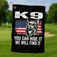 K9 German Shepherd Police Dog Law Enforcement K9 Handler Golf Towel thumb 1