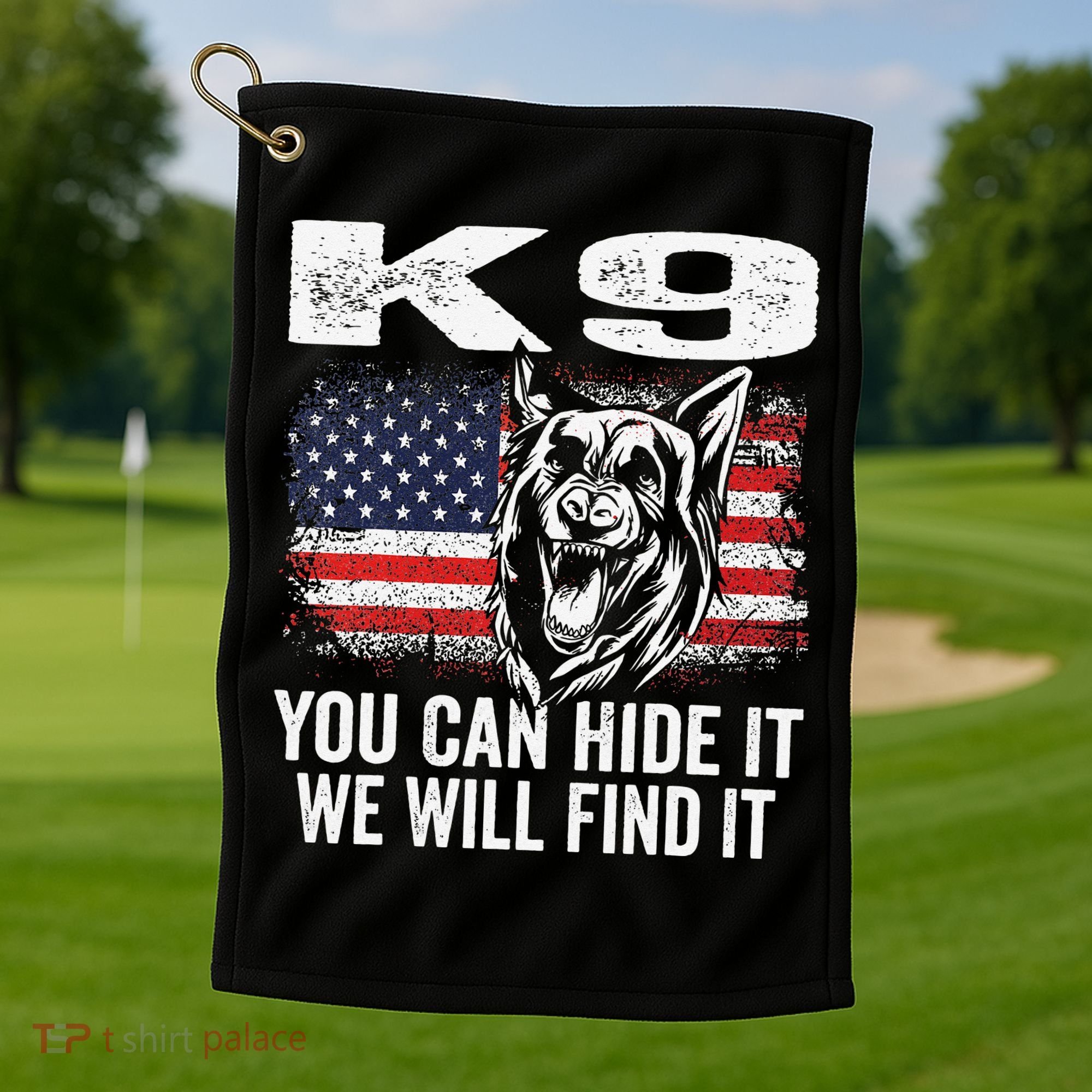 K9 German Shepherd Police Dog Law Enforcement K9 Handler Golf Towel