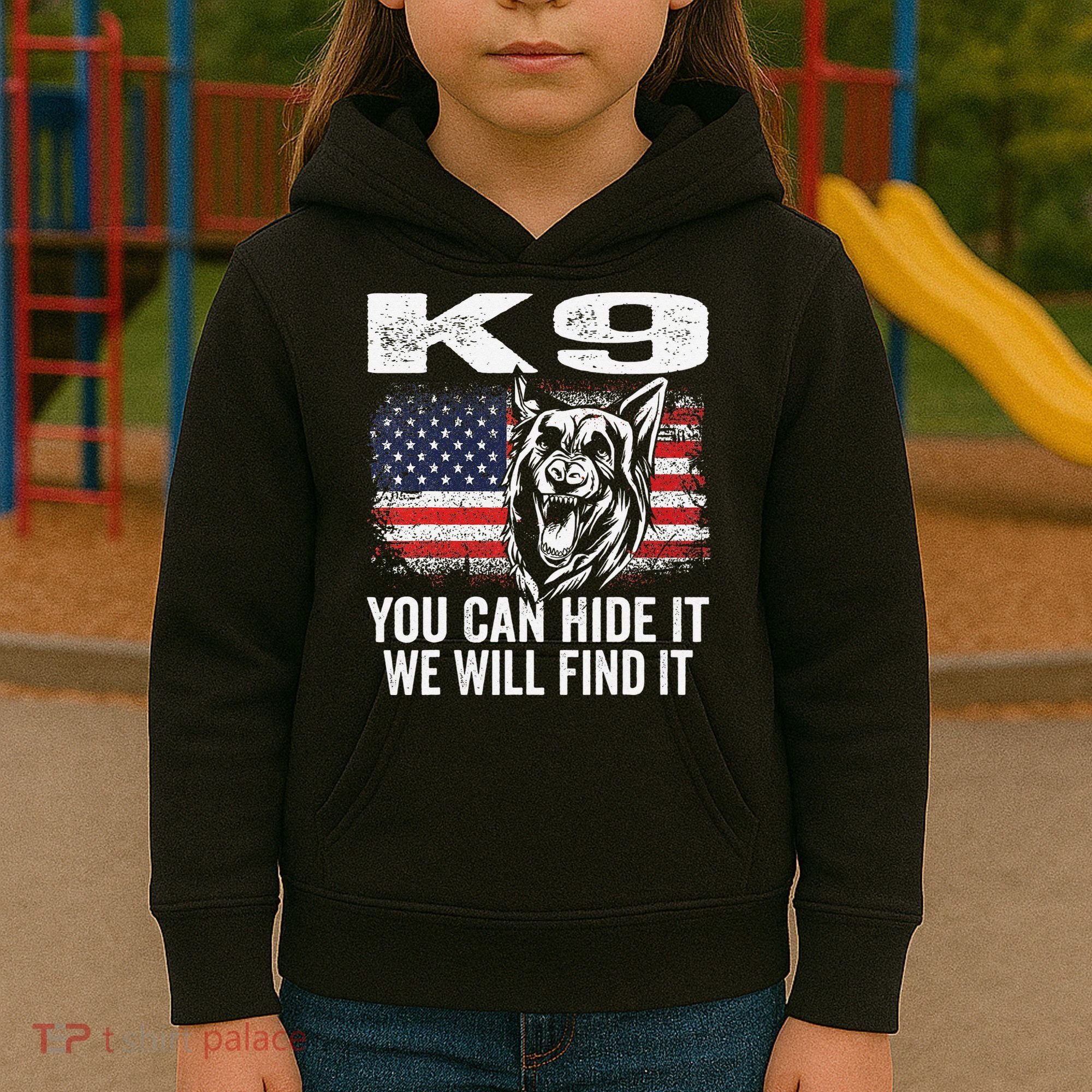 K9 German Shepherd Police Dog Law Enforcement K9 Handler Kids Hoodie