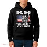 K9 German Shepherd Police Dog Law Enforcement K9 Handler Kids Hoodie thumb 4