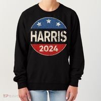 Kamala Harris 2024 For President Button Election Women's Sweatshirt thumb 0