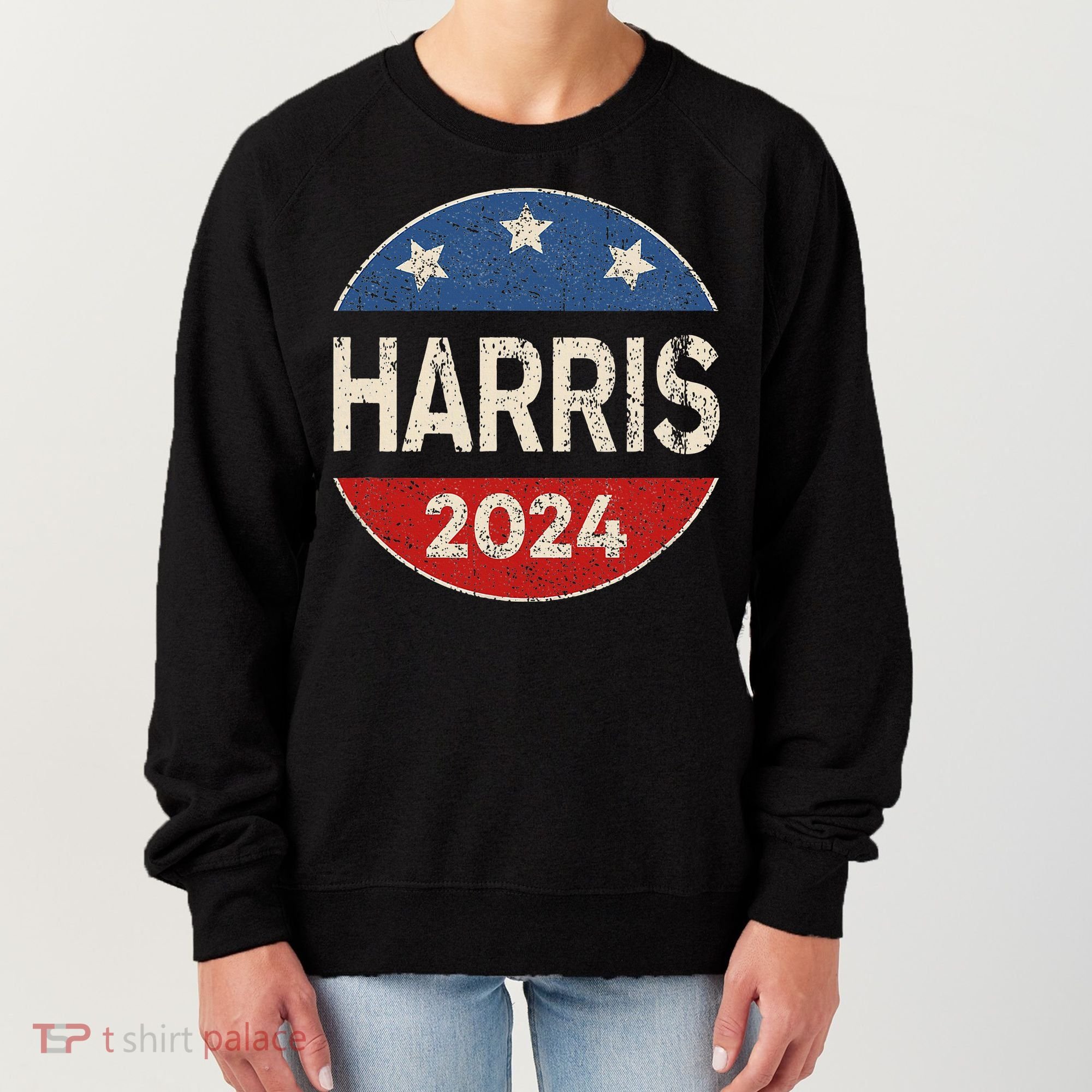 Kamala Harris 2024 For President Button Election Women's Sweatshirt