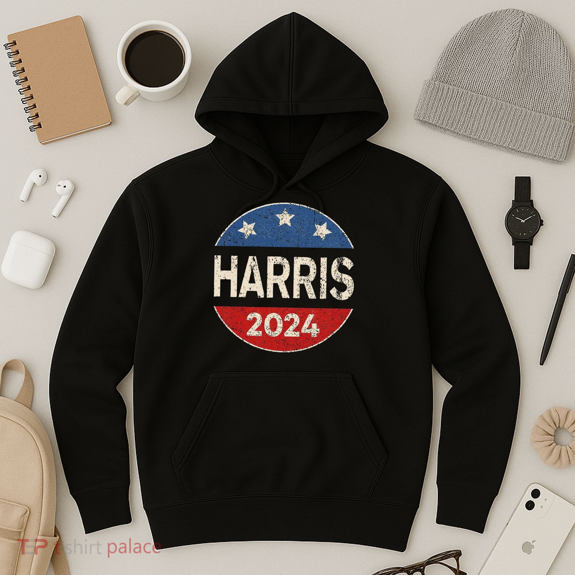 Kamala Harris 2024 For President Button Election Hoodie