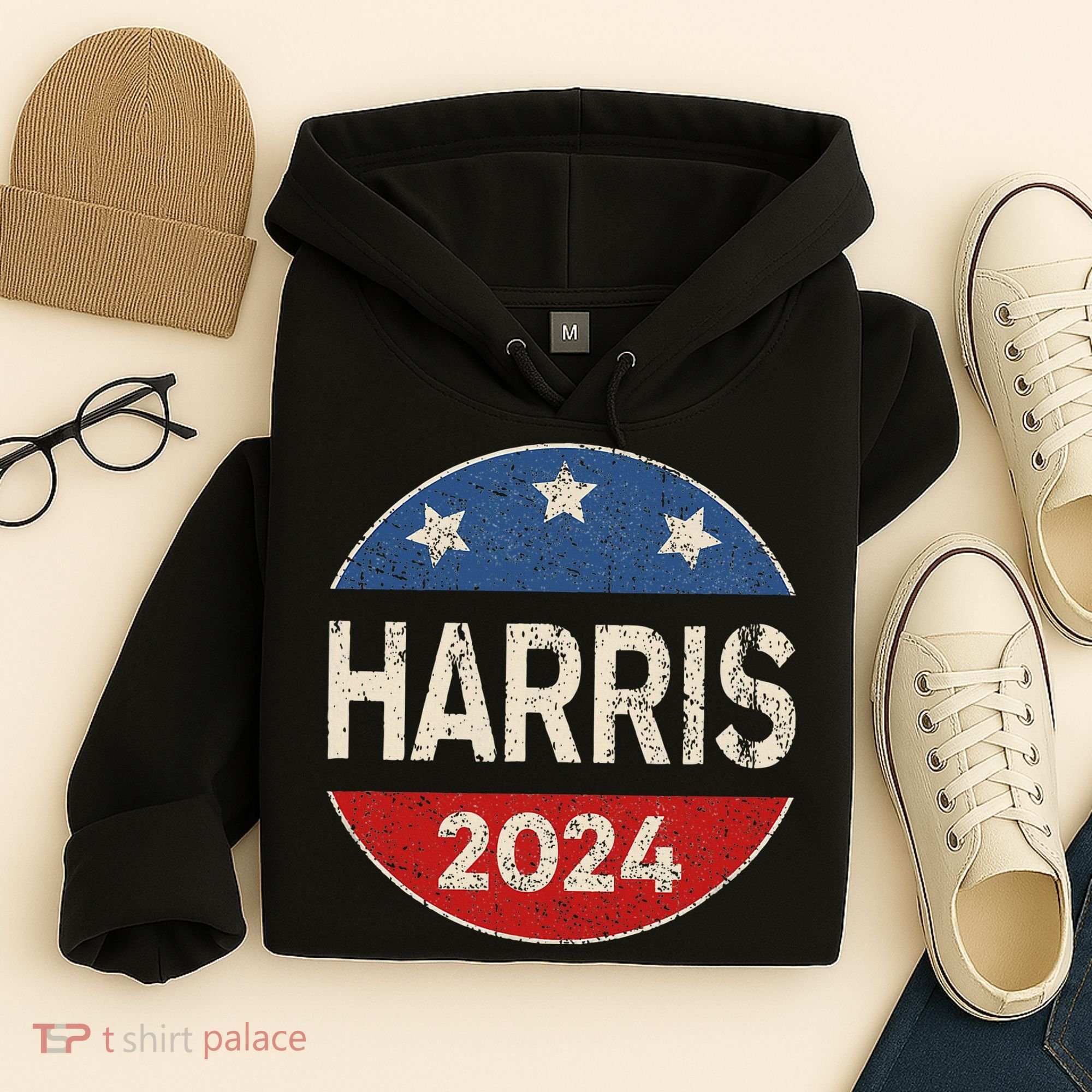 Kamala Harris 2024 For President Button Election Hoodie