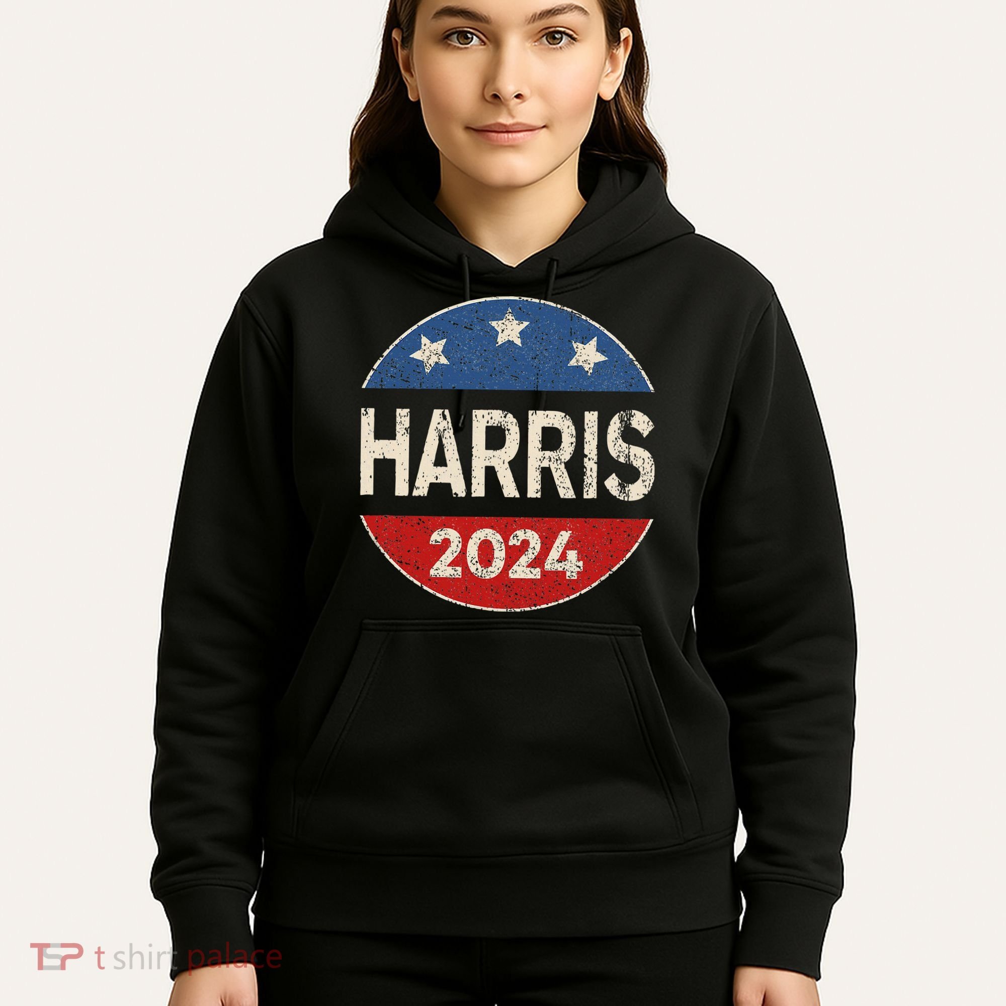 Kamala Harris 2024 For President Button Election Hoodie