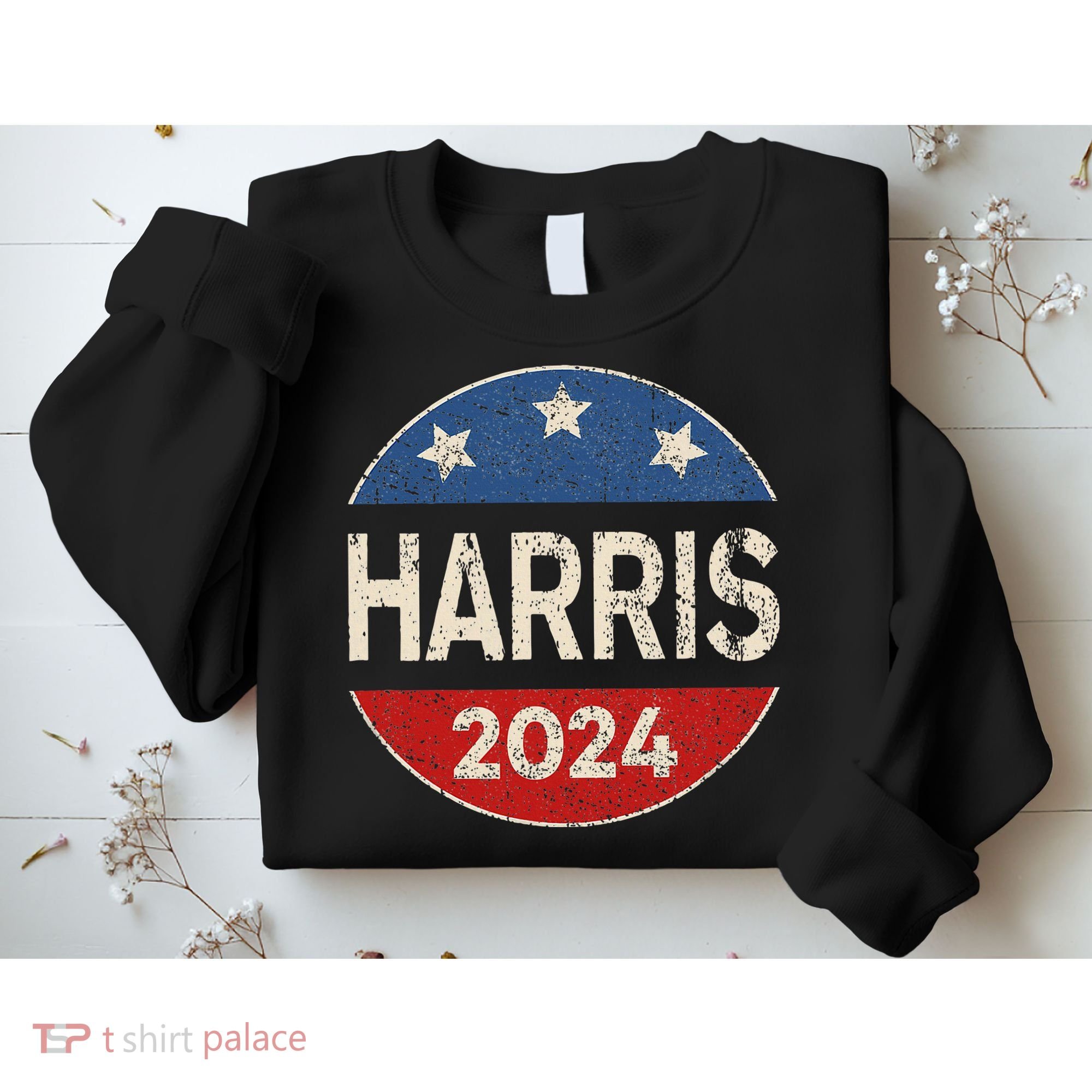Kamala Harris 2024 For President Button Election Sweatshirt