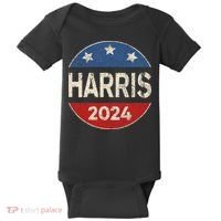 Kamala Harris 2024 For President Button Election Baby Bodysuit thumb 0