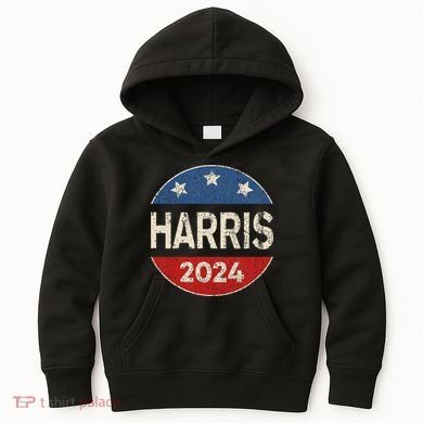Kamala Harris 2024 For President Button Election Kids Hoodie