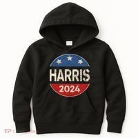 Kamala Harris 2024 For President Button Election Kids Hoodie thumb 0