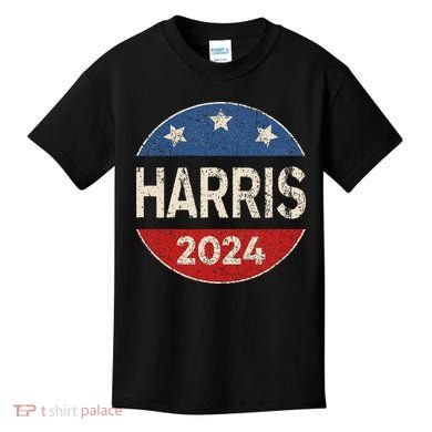 Kamala Harris 2024 For President Button Election Kids T-Shirt
