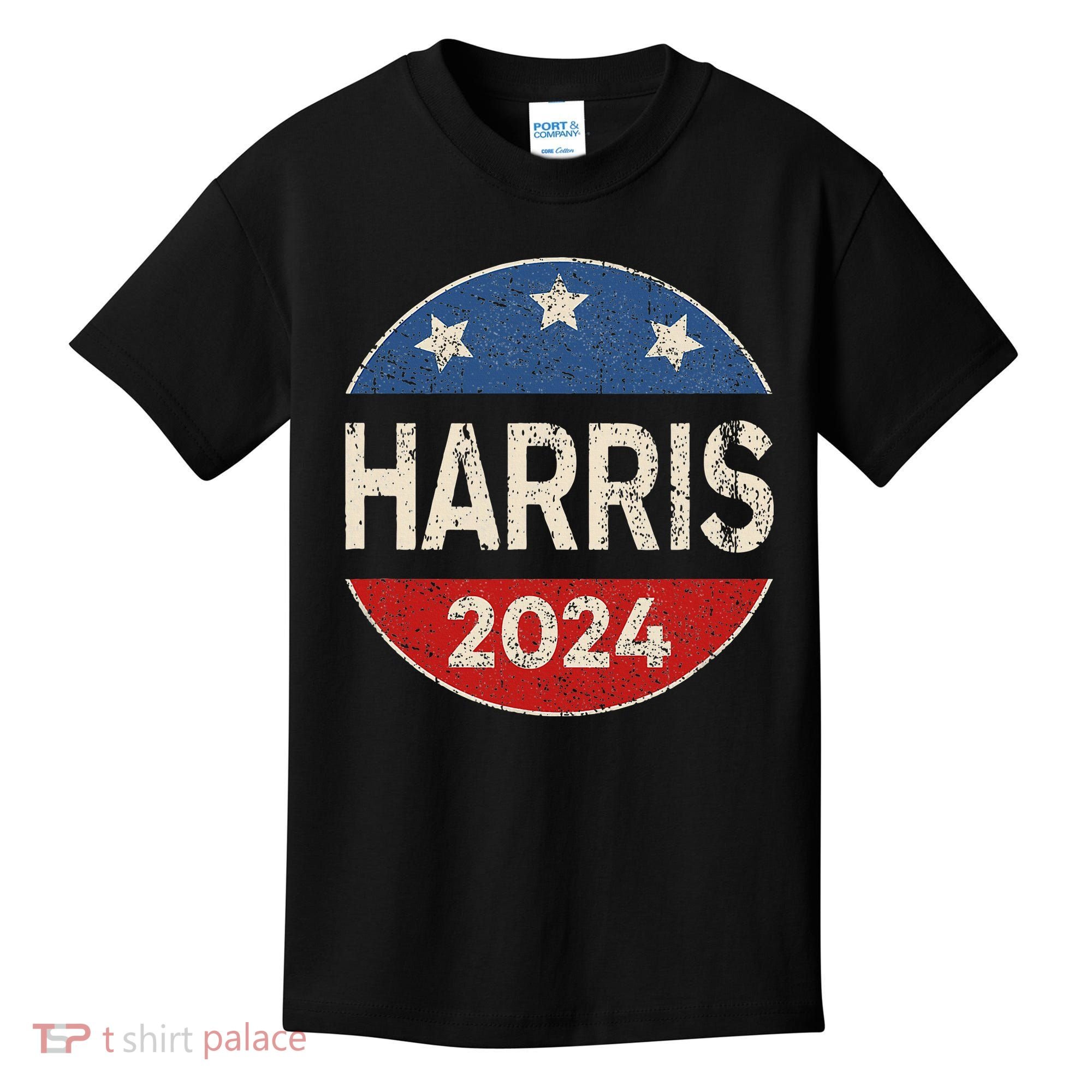 Kamala Harris 2024 For President Button Election Kids T-Shirt