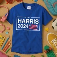 Kamala Harris 2024 For President Kids T-Shirt thumb 3
