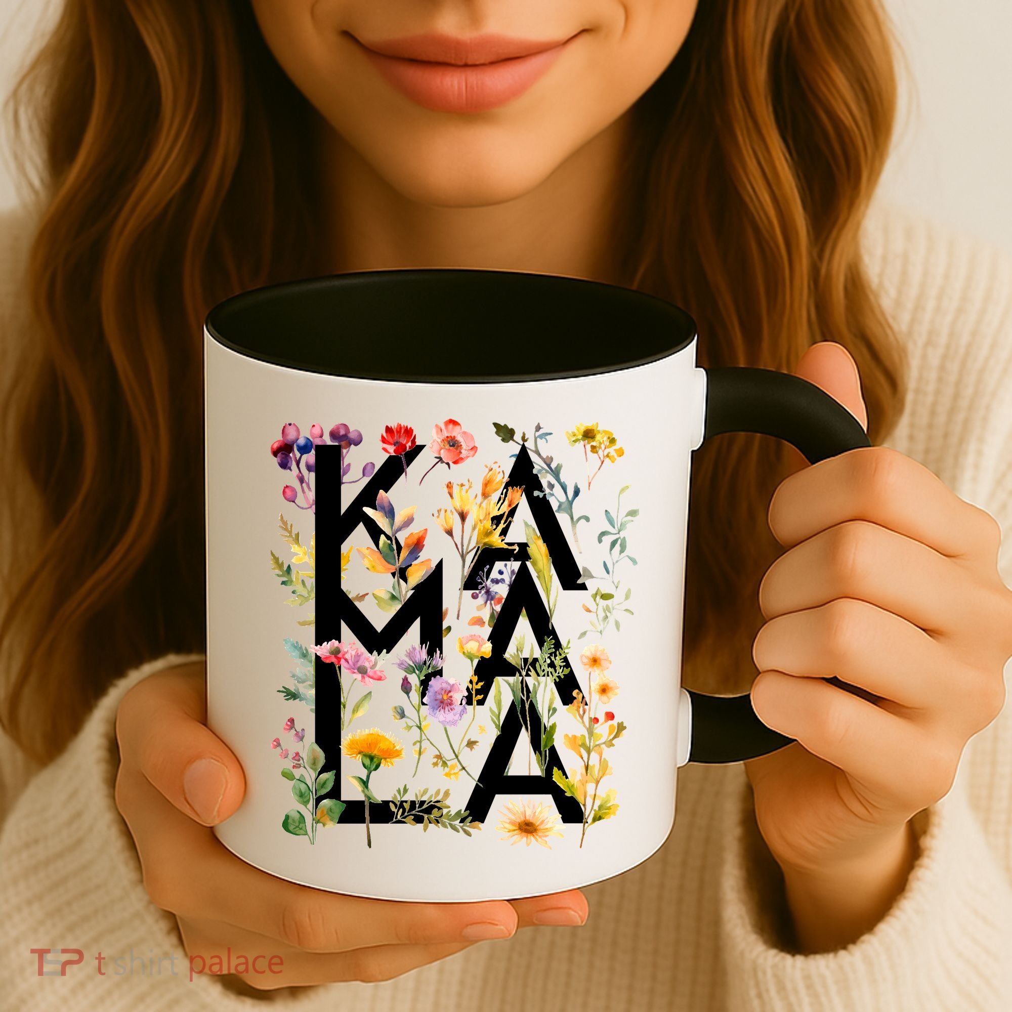 Kamala Harris 2024 Election Floral Flowers Coffee Mug