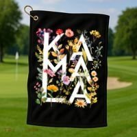Kamala Harris 2024 Election Floral Flowers Golf Towel thumb 1