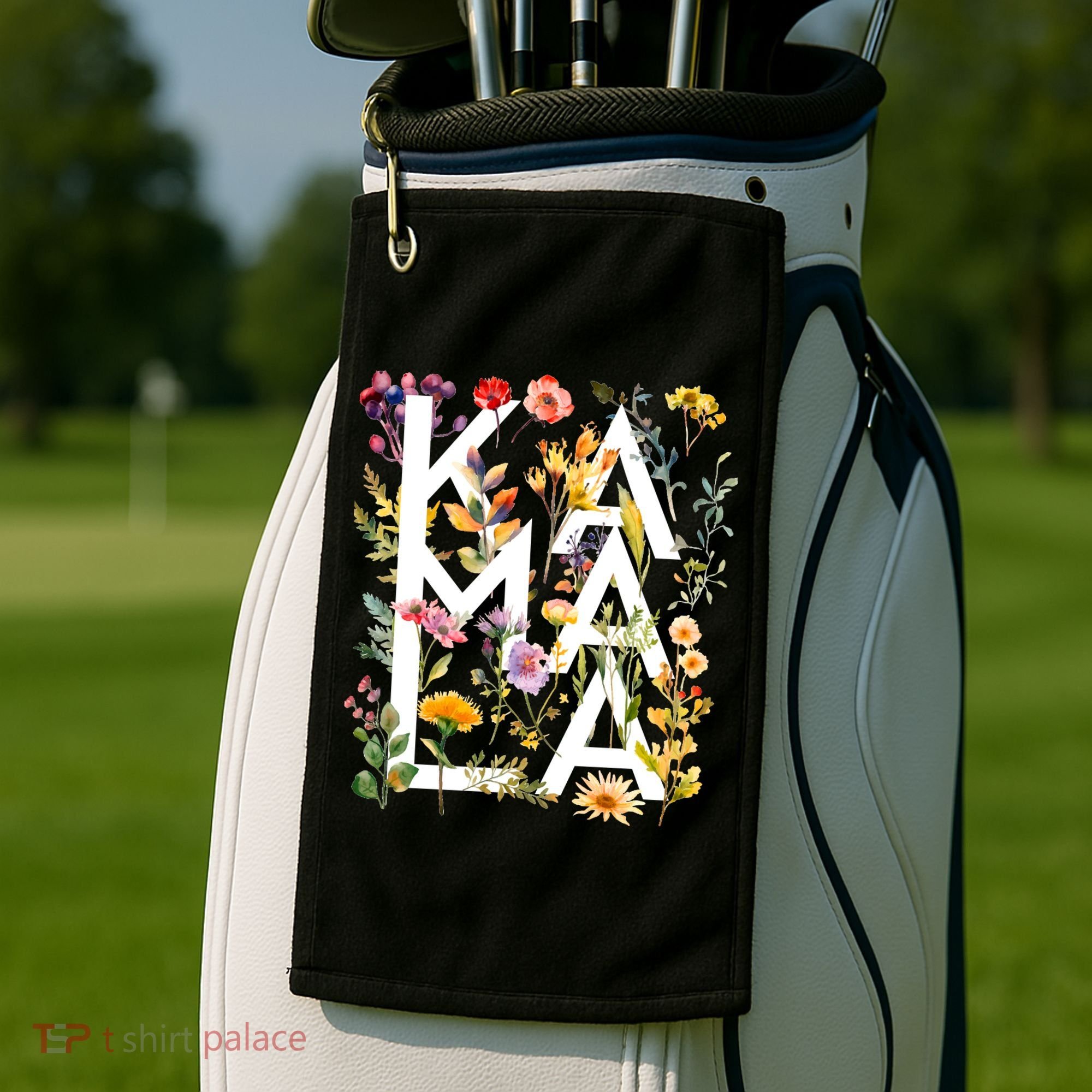 Kamala Harris 2024 Election Floral Flowers Golf Towel