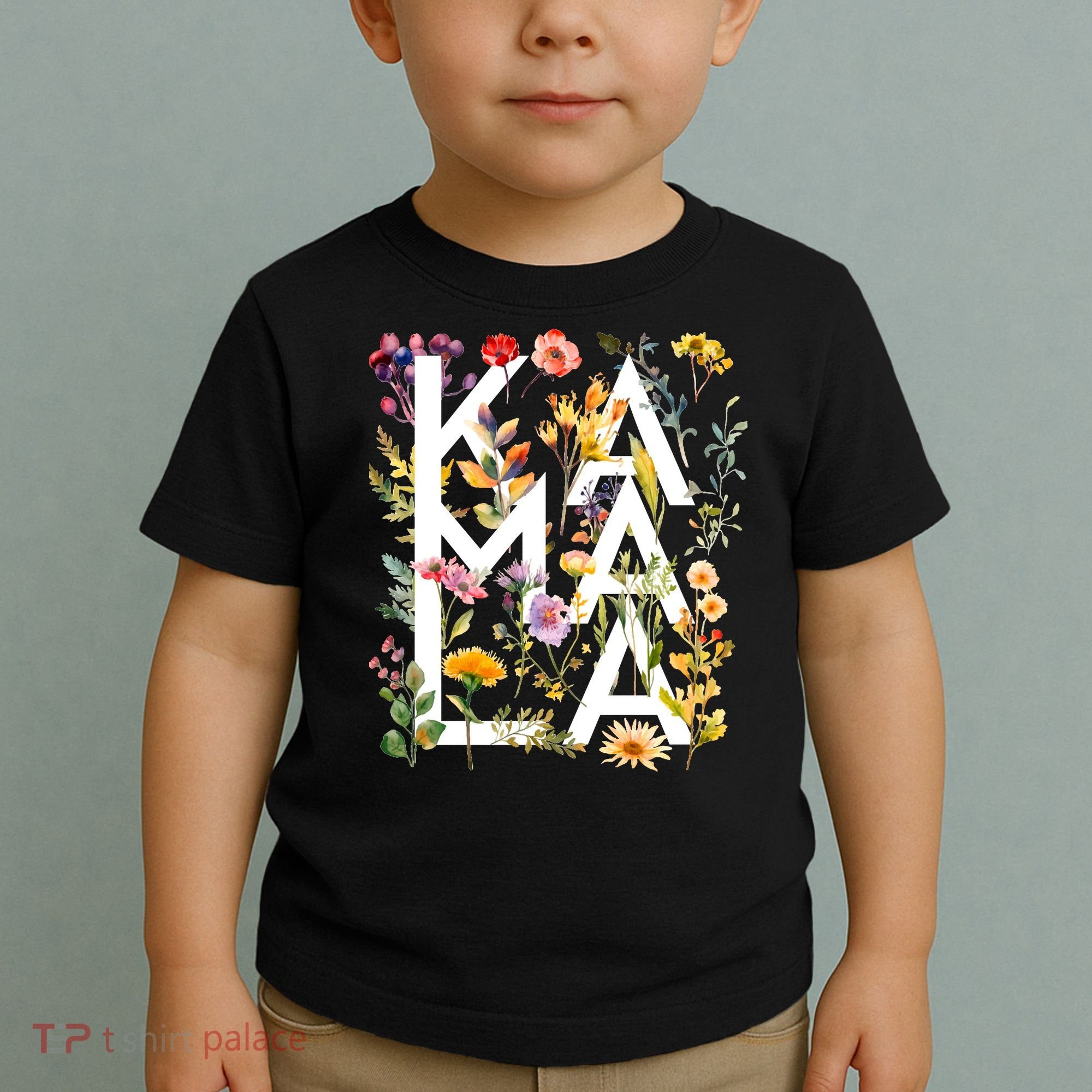 Kamala Harris 2024 Election Floral Flowers Toddler T-Shirt