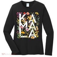 Kamala Harris 2024 Election Floral Flowers Women's Long Sleeve Shirt thumb 0