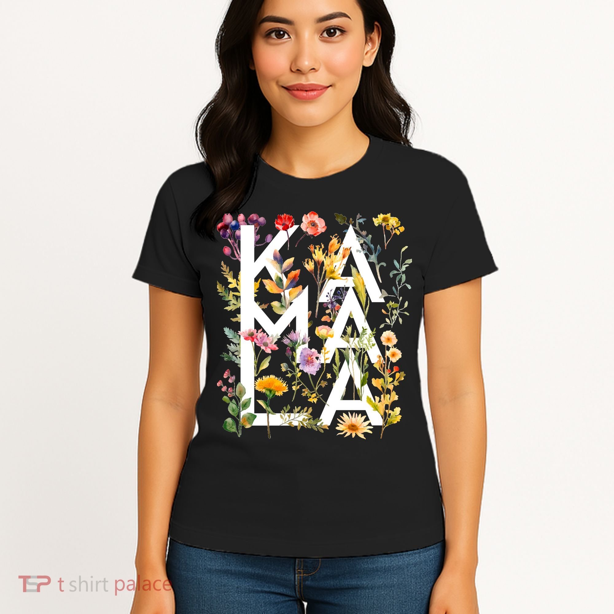 Kamala Harris 2024 Election Floral Flowers Women's T-Shirt