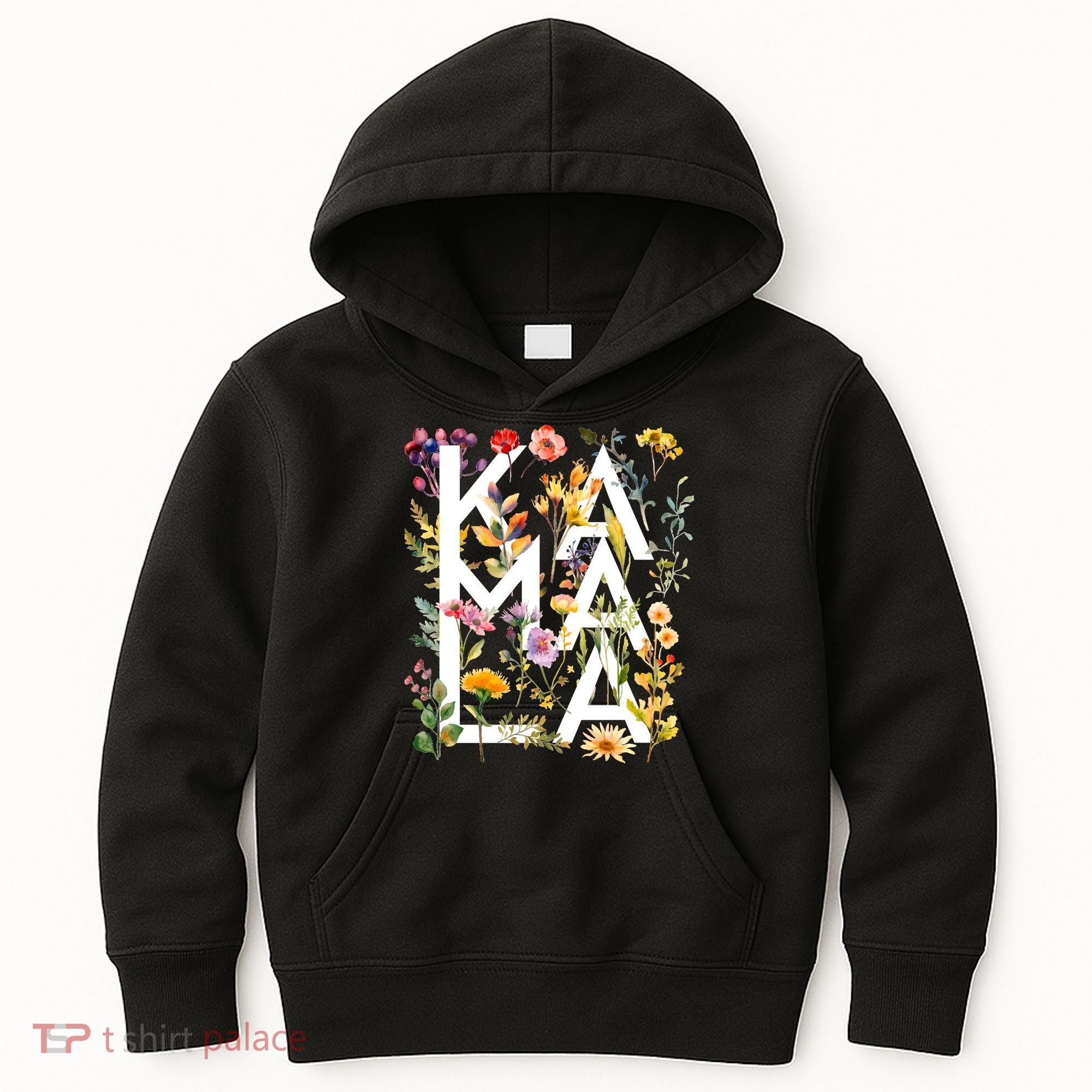 Kamala Harris 2024 Election Floral Flowers Kids Hoodie