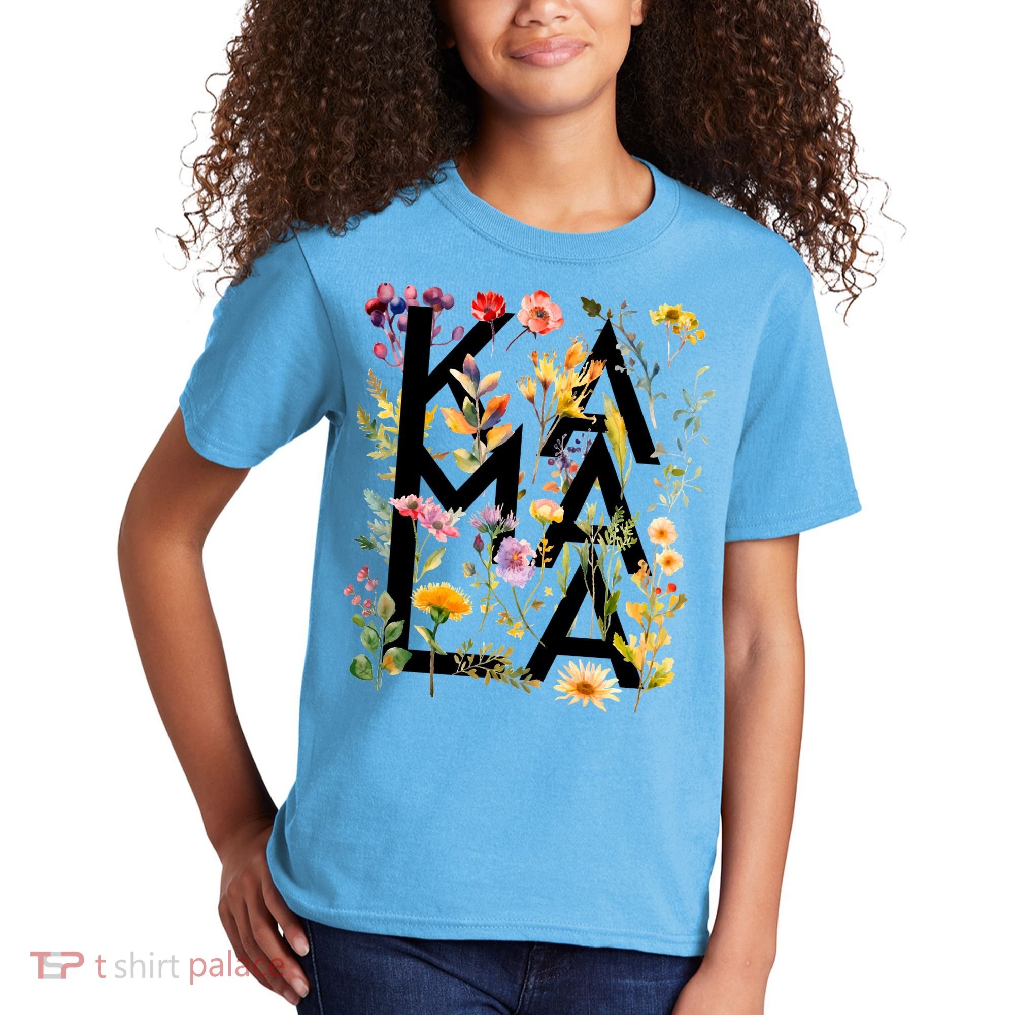 Kamala Harris 2024 Election Floral Flowers Kids T-Shirt