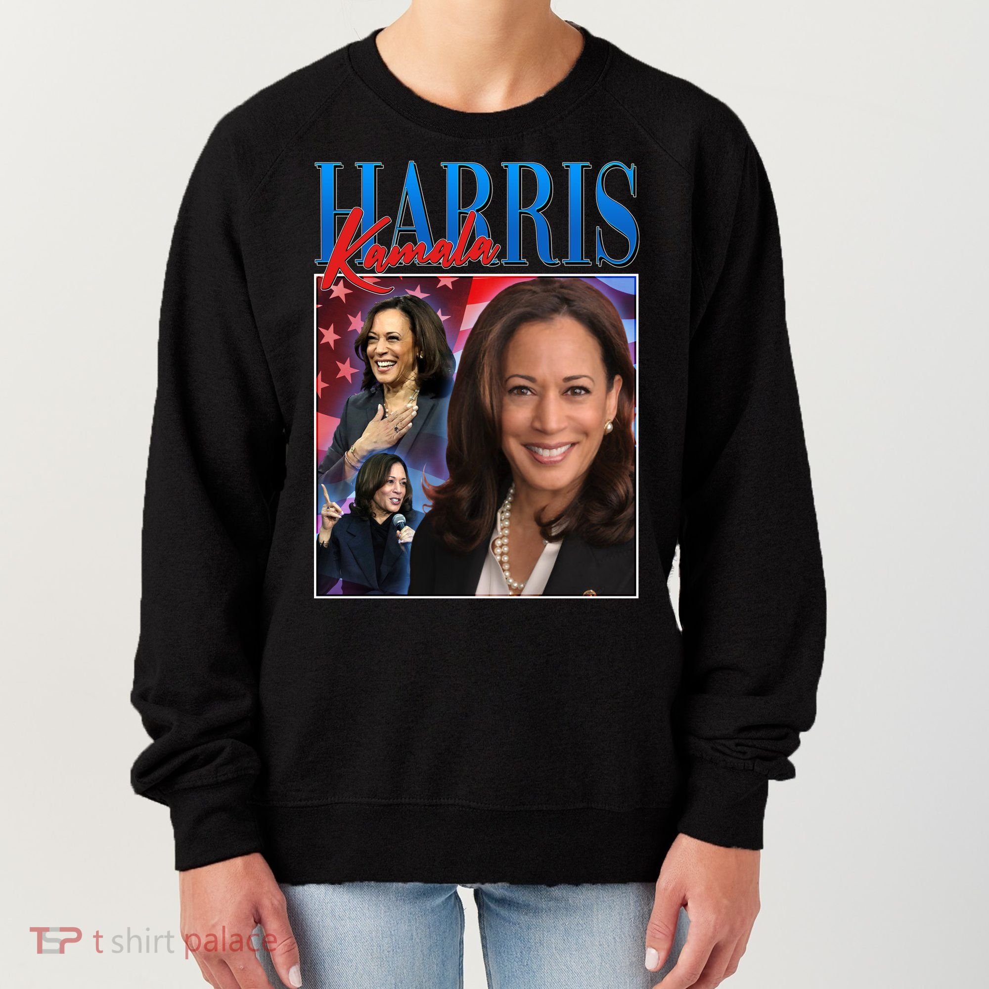 Kamala Harris 2024 Portrait Collage Women's Sweatshirt