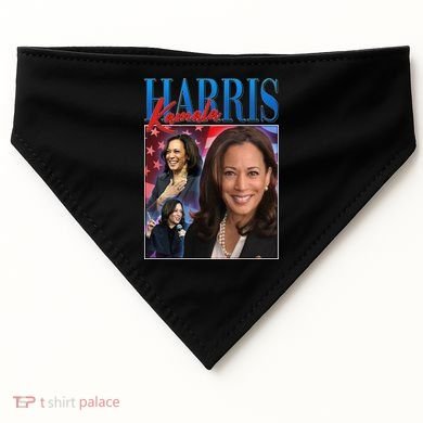 Kamala Harris 2024 Portrait Collage USA-Made Doggie Bandana