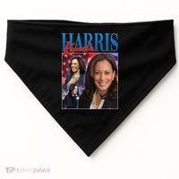 Kamala Harris 2024 Portrait Collage USA-Made Doggie Bandana thumb 0