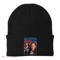 Kamala Harris 2024 Portrait Collage Beanie thumb 0