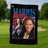 Kamala Harris 2024 Portrait Collage Golf Towel thumb 1
