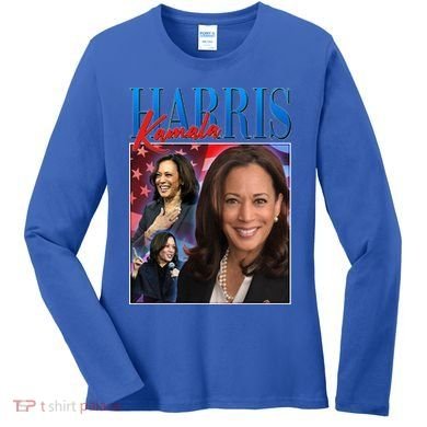 Kamala Harris 2024 Portrait Collage Women's Long Sleeve Shirt